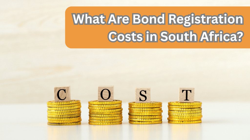 What Are Bond Registration Costs in South Africa, 4 stacks of gold coins with cubes spelling cost